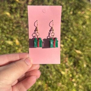 Green Gift Box Earrings